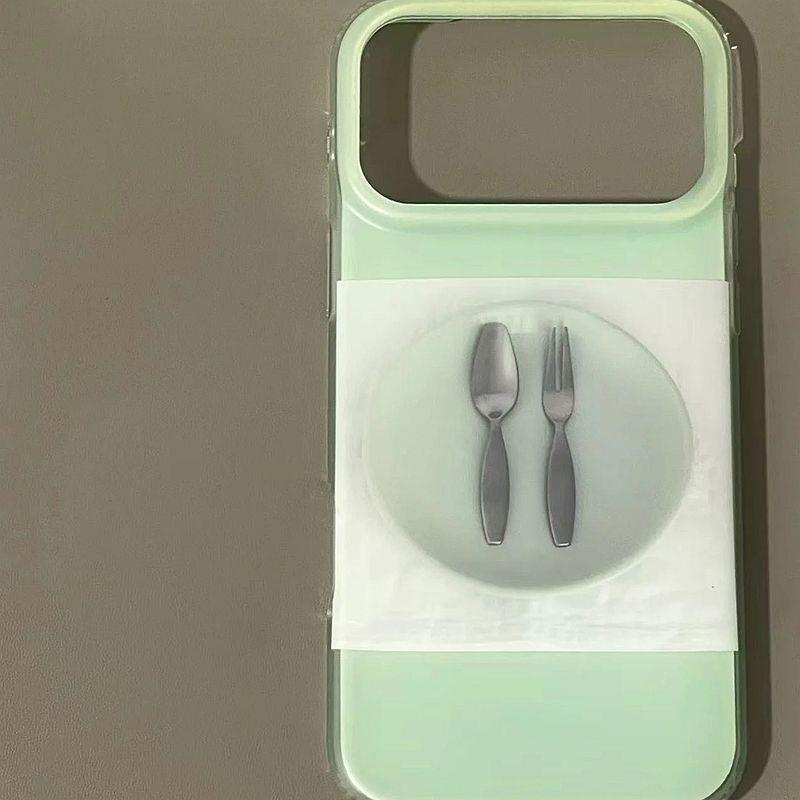日韩高级感双层方框盘子叉勺适用14promax苹果16手机壳全包边女款iPhone17保护套16promax个性iPhone15小众13