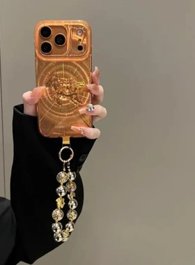 ins新中式百福图小飞马适用苹果17pormax手机壳iPhone16pro腕带15防摔14pro新款13防摔16