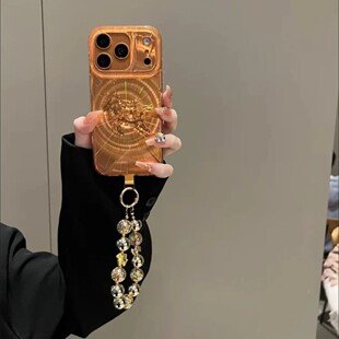 ins新中式百福图小飞马适用苹果17pormax手机壳iPhone16pro腕带15防摔14pro新款13防摔16