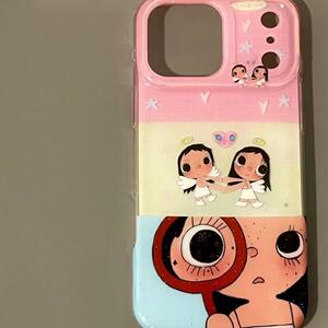 ins少女心拼接放大镜大眼睛女孩适用于iphone17promax苹果14手机壳15新款16promax保护套13可爱17pm硅胶防摔