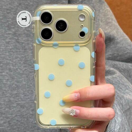ins风简约波点磨砂适用苹果17手机壳少女心iphone16promax新款17pro女15Pro防摔套14Pro透明小众15全包16PRO
