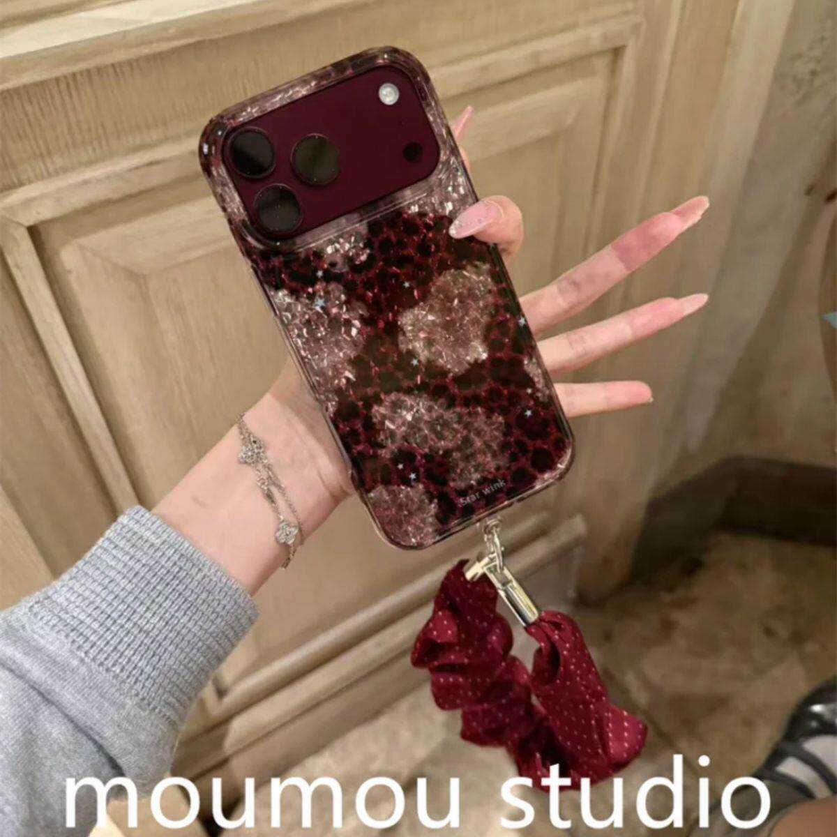 复古感镭射玫瑰花适用iPhone18promax手机壳15新款17pro网红女款13创意全包防摔18pro超好看17保护套