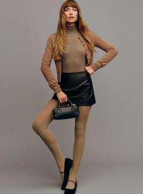 法式高级感ref气质高腰显瘦包臀黑色半身裙pu皮裙a字小个子短裙女