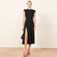 reformatio法式 气质黑色显瘦露背性感礼服连衣裙子高端设计长裙