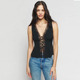 女装 reformation法式 蕾丝拼接背心吊带短上衣性感v领独特别致衬衫