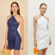 reformatio法式 棉麻性感挂脖吊带连衣裙子女夏高级感小众设计短裙