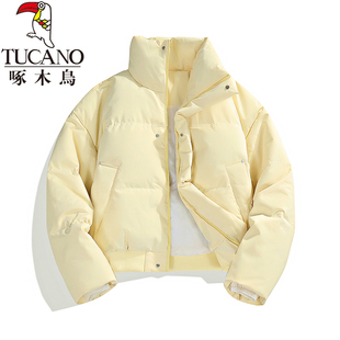 啄木鸟棉服女款2025新款小个子冬季棉袄立领加厚防寒保暖棉衣外套