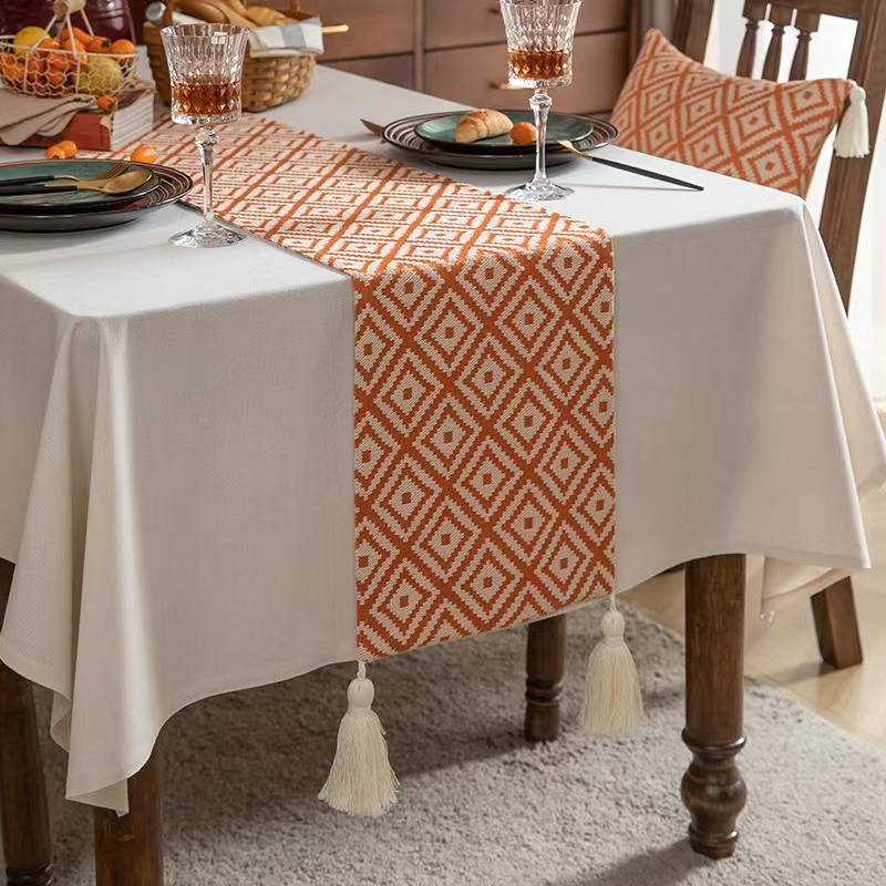 北欧简约现代餐桌桌旗茶几电视柜鞋柜五斗柜防尘盖布床旗长条布艺