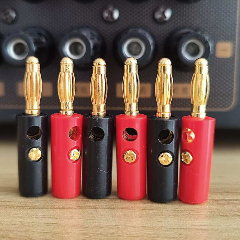 功放机音箱喇叭免焊4MM接线柱插头灯笼香蕉头连接头音响线插座头