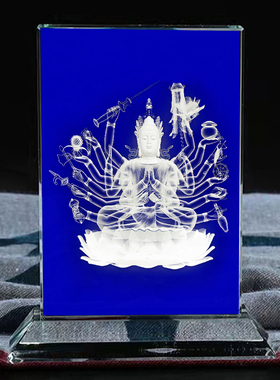 白色准提观音菩萨水晶摆台办公桌面工艺品装饰供奉摆件照片定制
