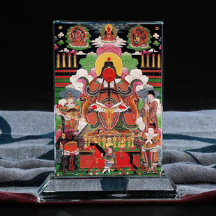 武财神爷关公关帝关羽画像水晶摆台开店招财供奉桌面摆件图片定制