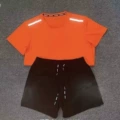 Single Hook Small Strip Short Sleeve Orange + Single Hook Quarter Pants