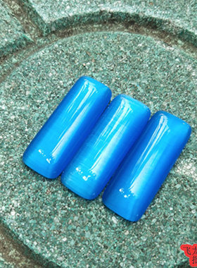 12* 33mm 蓝色长条猫眼石戒面 底部平面 diy手工贴片材料饰品配件