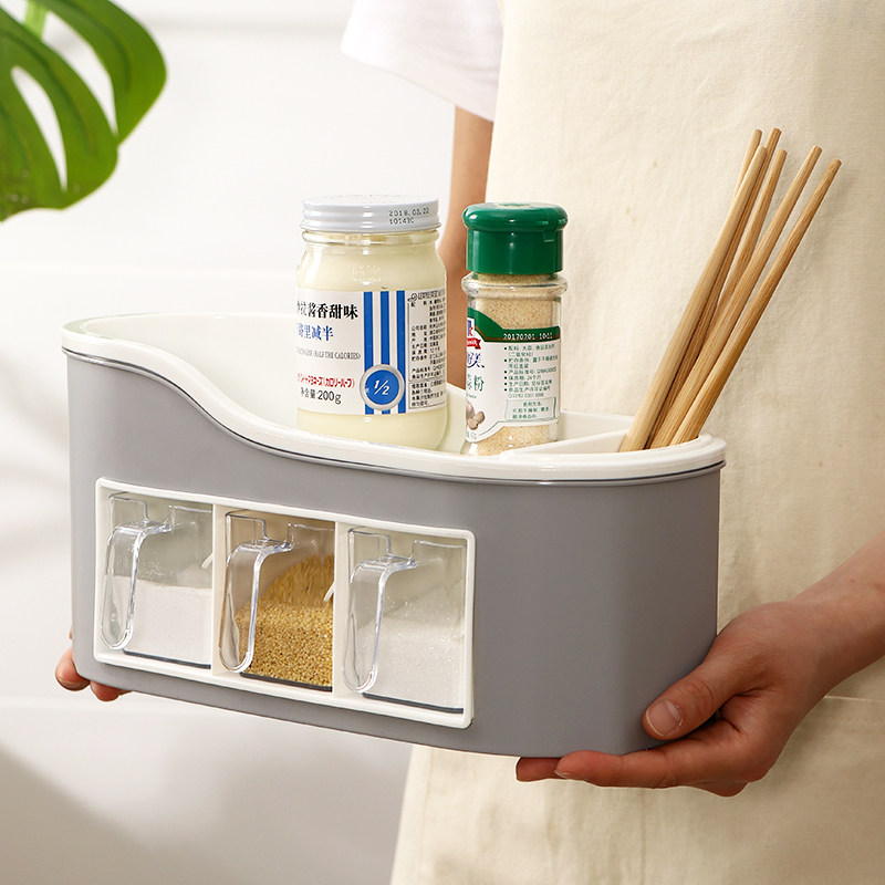 家用盐味精厨房用品调料盐罐子调味品收纳盒调料瓶套装塑料置物架在类目 厨房/烹饪用具, 厨用小工具/厨房储物, 储物瓶罐/厨房储物器皿, 调味瓶罐中 - 来自Buy2taobao.com提供专业的淘宝代购服务