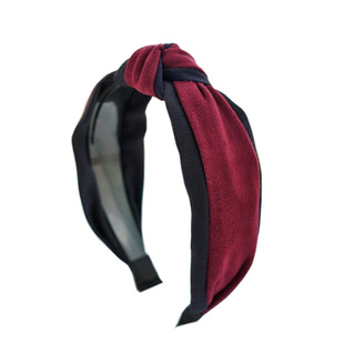 秋冬复古港风安可拉红色丝绒打结宽边压发发箍女带齿防滑洗脸头箍