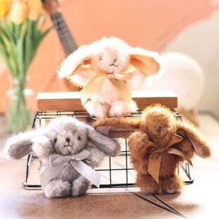 可爱萌仿貂毛小兔子挂件毛绒玩具公仔卡通包包挂饰钥匙扣玩偶娃娃