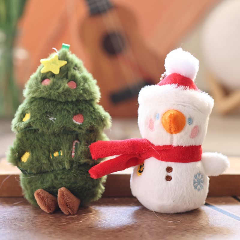 圣诞节雪人圣诞树毛绒挂件钥匙扣