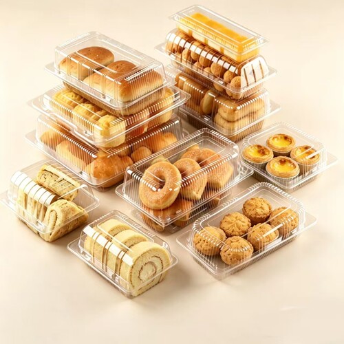 食品级一次性西点打包盒高透长方形甜品蛋糕点心烘焙瑞士卷泡芙盒