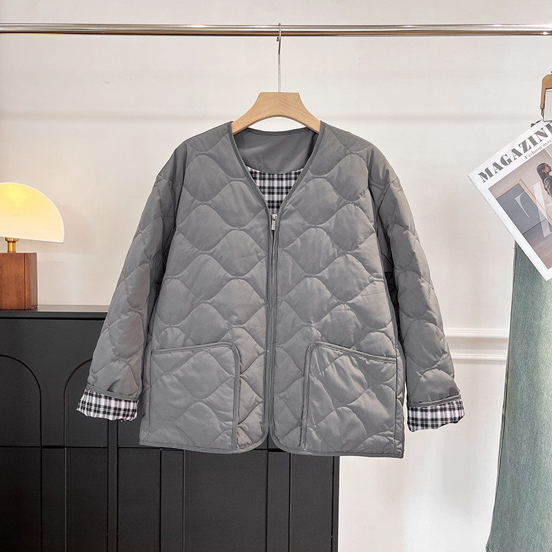 糕端！G5900＋  高级感羊毛混纺平纹羽绒服外套女