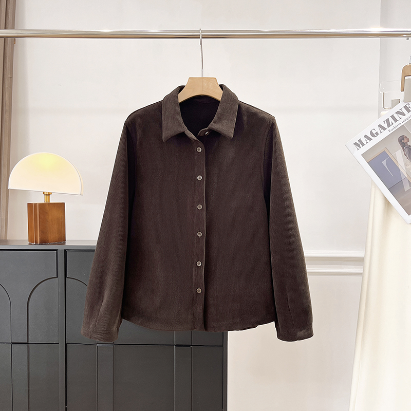 北欧小众~  G790＋  标准版型灯芯绒长袖衬衫女上衣