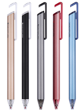 晨光文具H3704按动中性笔三倍高密度金属笔杆0.5mm水笔黑色低重心办公签字笔学生用有质感速干银灰色中性水笔