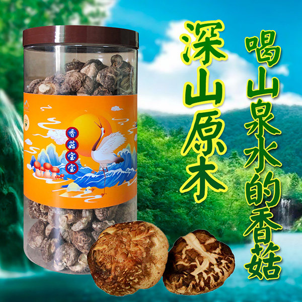 林中宝原木粤北小香菇瓶装250g香菇宝宝 鲜嫩地道山珍美味干货