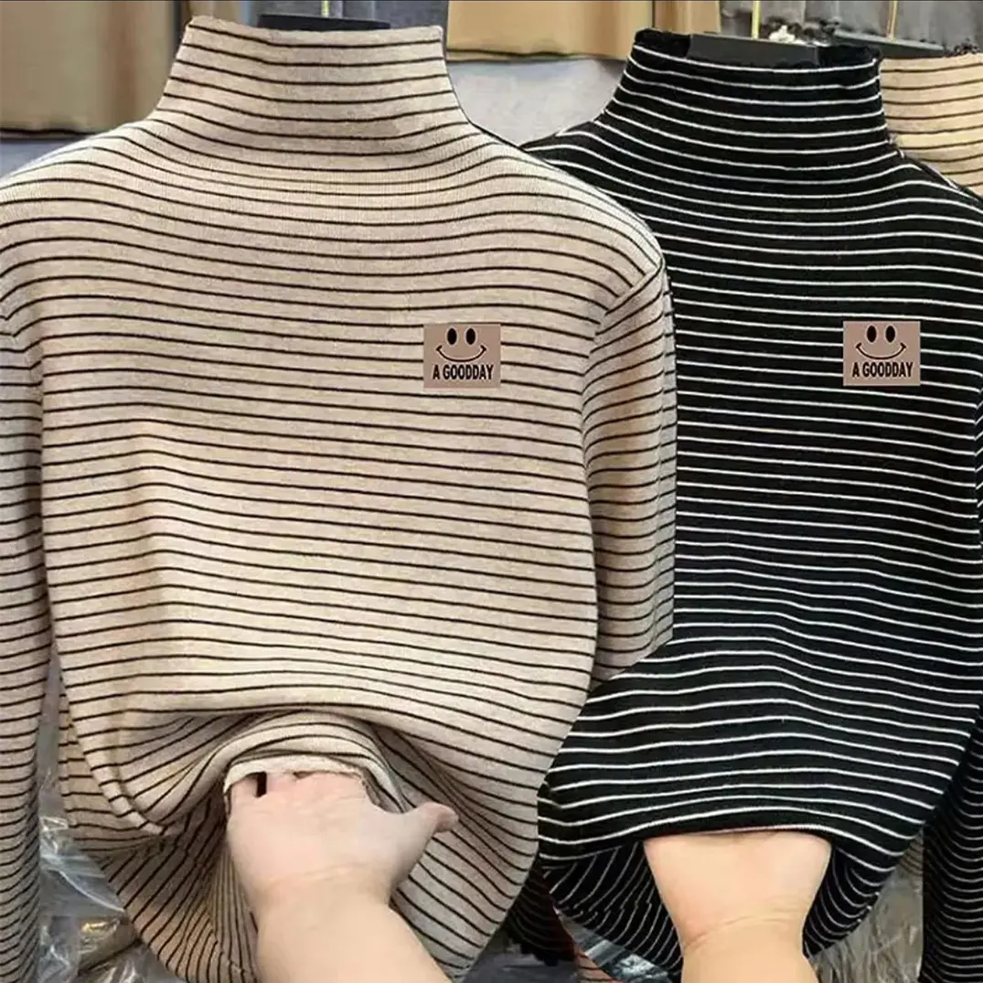 男童半高领德绒打底内搭加绒加厚