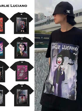 Charlie Luciano短袖 cl小丑印花t恤男女 CL短袖花木兰宽松cl T恤