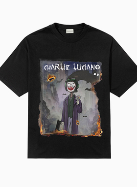 Charlie Luciano小丑火焰短袖T恤男女同款 新款宽松CL短袖