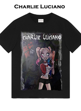 Charlie Luciano小丑女印花T夏季潮流IP男女同款CL短袖
