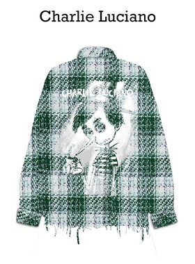 Charlie Luciano破坏匹诺曹衬衫 印花粗花呢外套 cl格纹外套