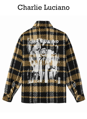 Charlie Luciano小丑印花衬衫 粗花呢宽松衬衫情侣男女CL外套