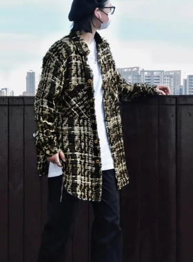 Charlie Luciano小香风外套黑金衬衫 男女同款情侣上衣cl衬衫外套