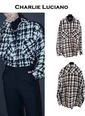 Charlie Luciano小香格子外套 CL外套衬衫编织外套 肖战同款外套