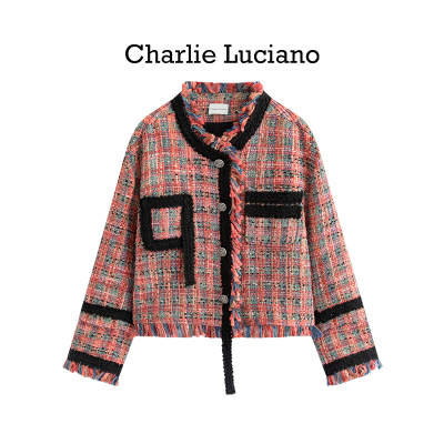 Charlie Luciano潮牌秋冬新款短款破坏夹克设计感宽松潮牌外套女