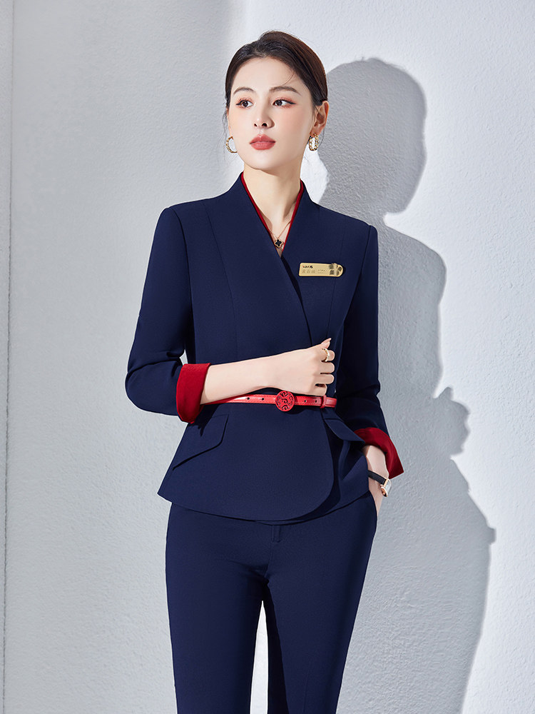 SPRING AND AUTUMN PROFESSIONAL SUIT SUIT FEMININE TEMPERAMENT FLIGHT ATTENDANT BEAUTY SALON HOTEL FRONT DESK RECEPTION  S DEPARTMENT WORK CLOTHES OL