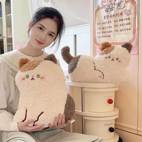 三花奶猫沙发抱枕猫咪玩偶公仔布艺睡觉抱枕生日礼物女孩毛绒玩具