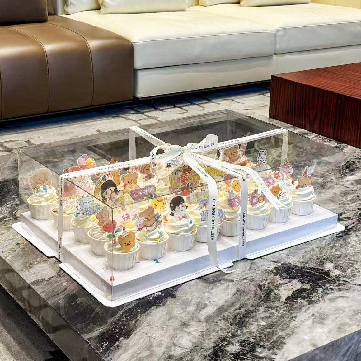 超大长方形蛋糕盒22寸28寸开业庆典毕业庆祝6040纸杯透明蛋糕盒子
