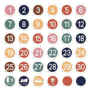 直径10cm圆形彩色数字贴纸站位标记开学季编号贴