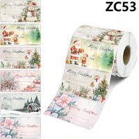 180 stickers/rolls of Christmas stickers, cute cartoon snowman reindeer, holiday gift packaging decoration, and hand-writable labels thumbnail 4