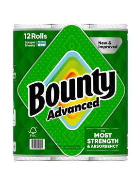 Bounty厨房专用纸印花超值卷装美国进口吸水吸油去污卷纸103张