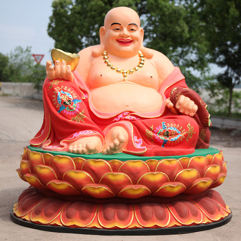 寺庙树脂供奉彩绘神像大肚弥勒佛