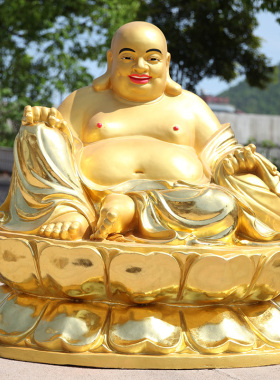 寺庙招财神像供奉树脂大肚弥勒佛