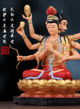 佛堂寺庙沙金斗姆元君家用供奉神像斗姆神像斗姆星君斗母树脂佛像