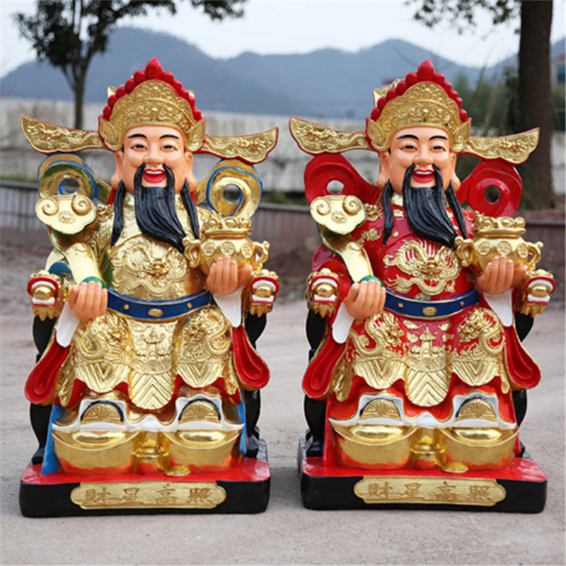 寺庙佛像居家供奉发财摆件树脂财神家用招财财神爷佛像88cm高财神