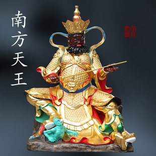 寺庙大型树脂佛像2米1坐四大天王金色彩绘天王殿佛像东方持国天王