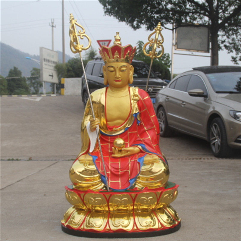 慈慧佛像 树脂贴金佛像玻璃钢 1米1地藏王 双面地藏王 四面地藏