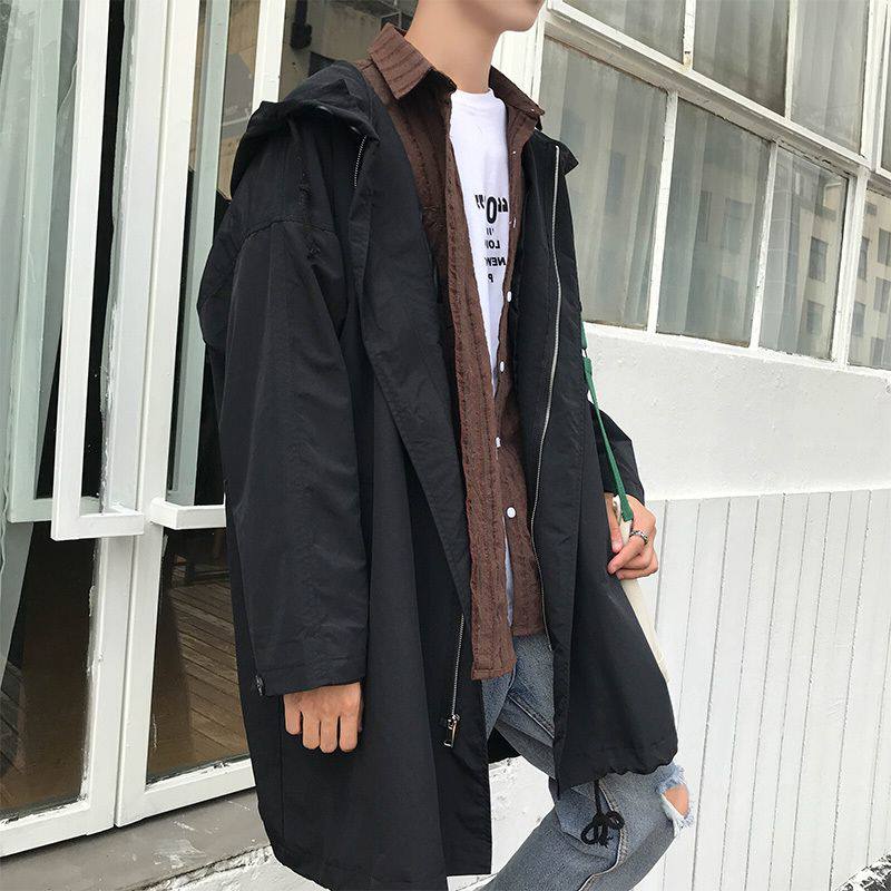 秋冬季風衣男中長款連帽2018新款休閑韓版百搭潮流外套風衣學生在類目 男裝, 風衣中 - 來自Buy2taobao.com提供專業的淘寶代購服務