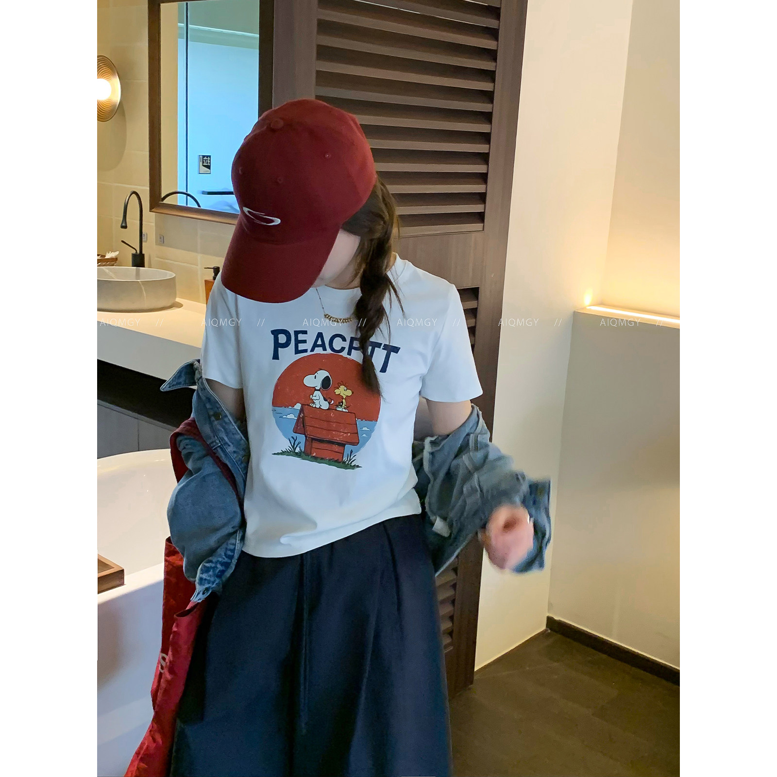 爱情魔鬼鱼 短袖圆领卡通字母印花T恤女2026夏季新款时尚减龄上衣