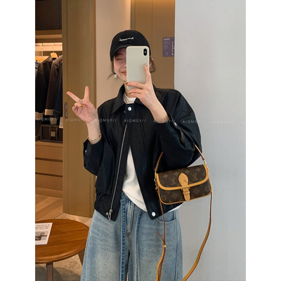 爱情魔鬼鱼短款PU皮衣夹克外套